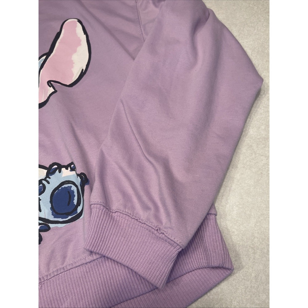 NWT Disney's Stitch Long Sleeve Purple Lavender Fleece Sweatshirt Large - Picture 3 of 7